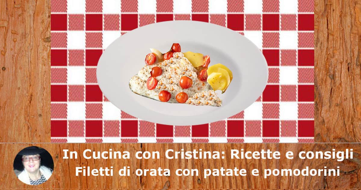 Filetti di orata con patate e pomodorini-min