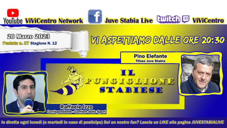 Juve Stabia: Il Pungiglione Stabiese torna in onda il 20 marzo 2023 ore 20:30