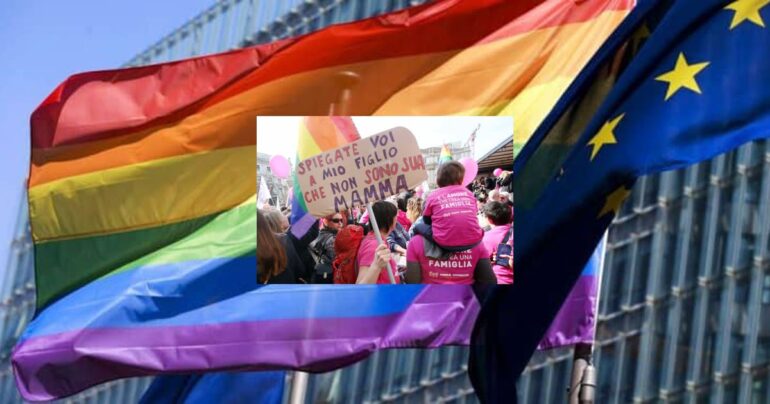 UE condanna governo Meloni per stop registrazioni figli coppie omogenitoriale