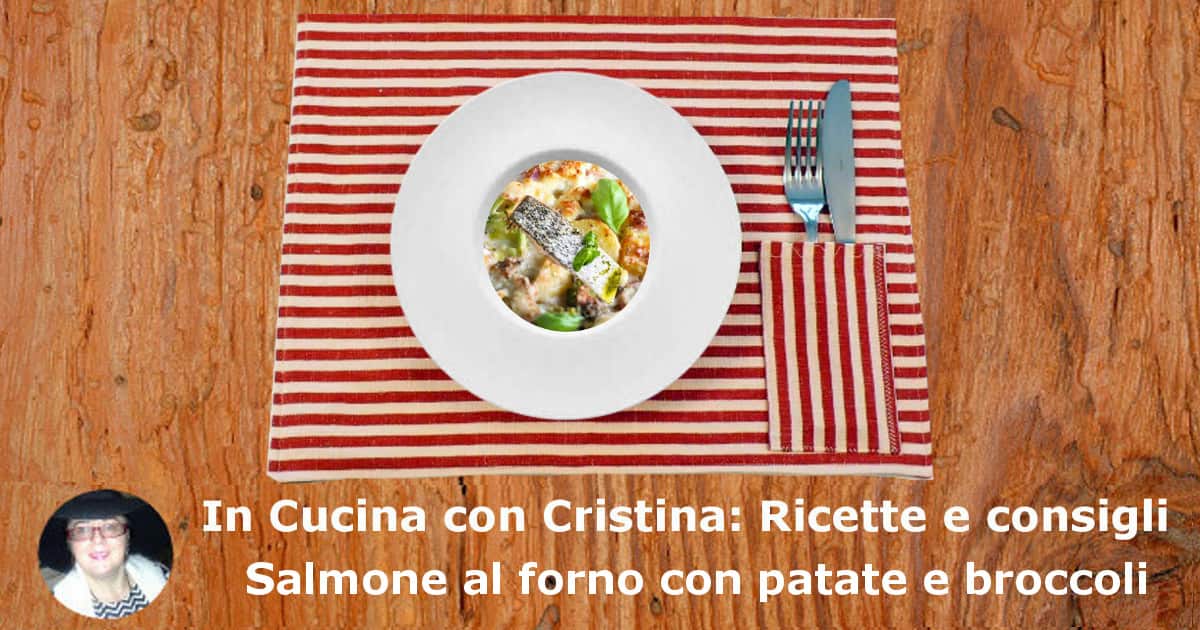 Salmone al forno con patate e broccoli-min