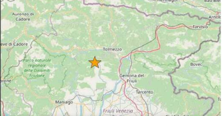 2 scosse di terremoto in provincia di Udine: magnitudo da 3.4 a 4.9