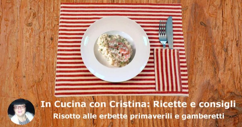 Risotto alle erbette primaverili e gamberetti: ricetta