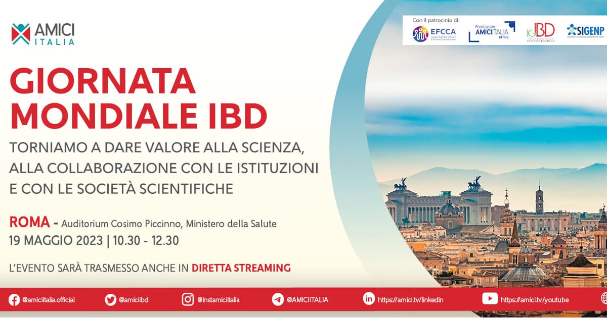 19 maggio, Giornata Mondiale delle MICI (malattie infiammatorie croniche intestinali)