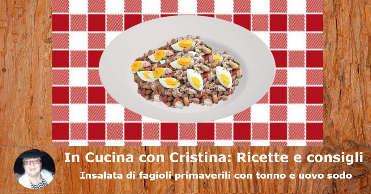 Insalata di fagioli primaverili con tonno e uovo sodo 1-min