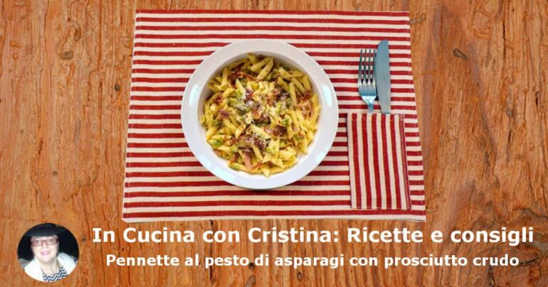 Pasta al pesto di asparagi con prosciutto crudo: la ricetta