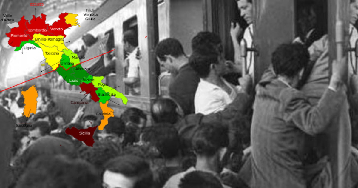 Emigrazione interna italiana per Regione, Treno del sole