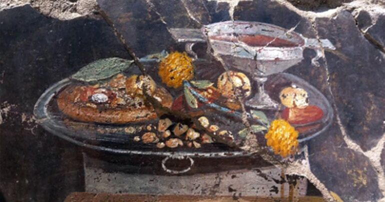 Pompei, scoperto alimento simile alla pizza in un dipinto di 2000 anni fa