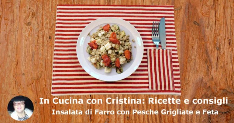 Insalata di Farro con Albicocche Grigliate e Feta