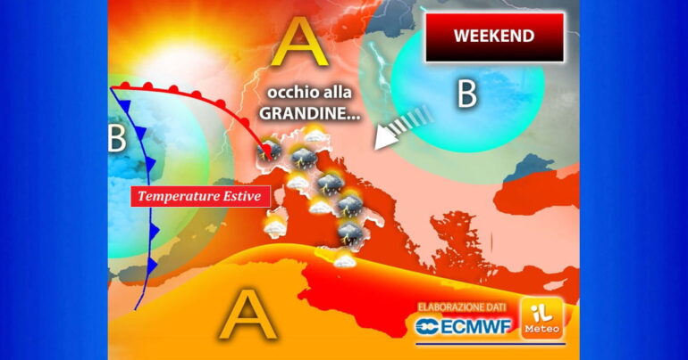 Meteo 10 Giugno 2023: Weekend tra caldo e temporali, poi un Ciclone
