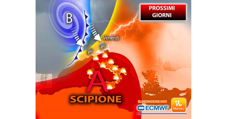 Meteo 21 Giugno 2023: Anticiclone africano Scipione a 40°C