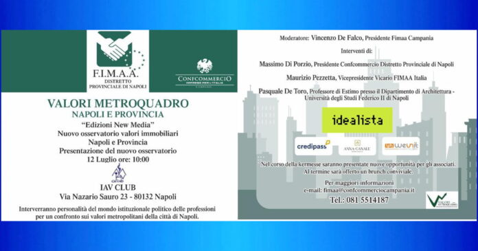 Comunicato Napoli - Mercato immobiliare, nasce l'Osservatorio Fimaa Valori Metroquadro