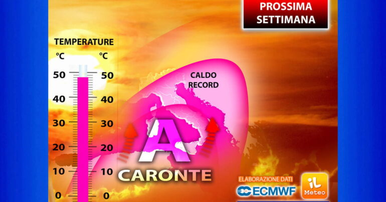Meteo 15 Luglio 2023: Con CARONTE caldo pazzesco con picchi di 48°C