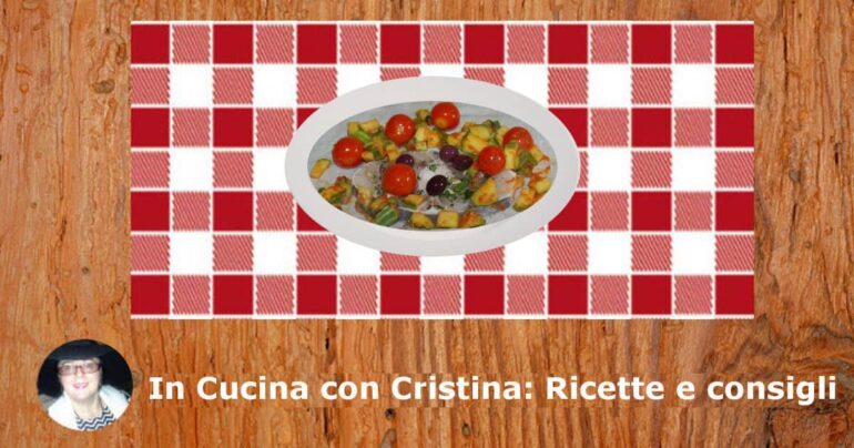 Orata al forno con pomodorini olive e zucchine