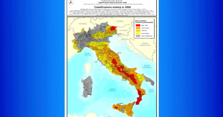 La mappa del rischio sismico in Italia riparte da zero