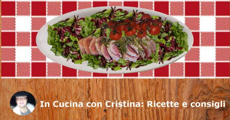 La tagliata di cinghiale con crema di melanzane