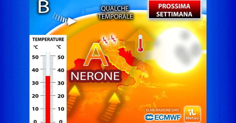 Meteo 12 Agosto 2023: Fino a fine mese Caldo Africano con NERONE