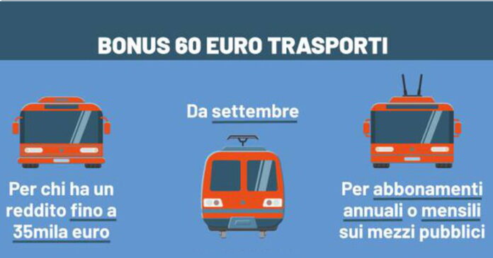 bonus trasporti da 60 euro