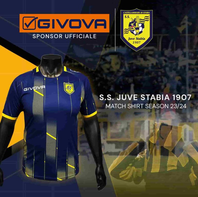 Juve Stabia, le nuove maglie Givova per la stagione 2023-2024