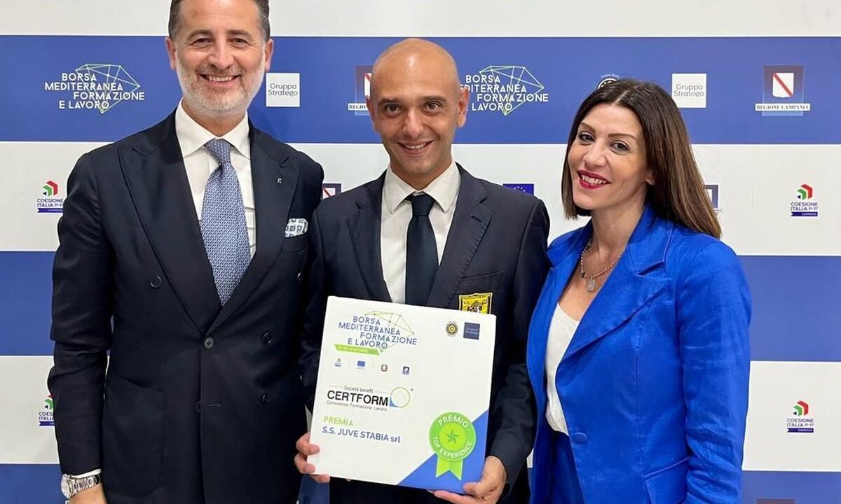 Juve Stabia premiata alla Borsa Mediterranea della Formazione