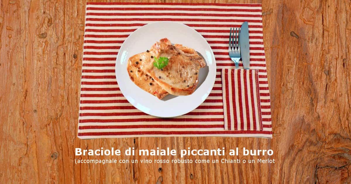 Braciole di maiale piccanti al burro