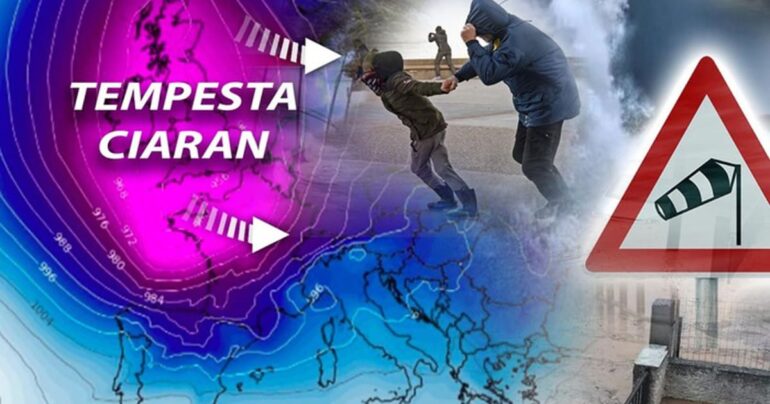 Meteo 1 Novembre 2023: la tempesta Ciaran colpirà anche l’Italia
