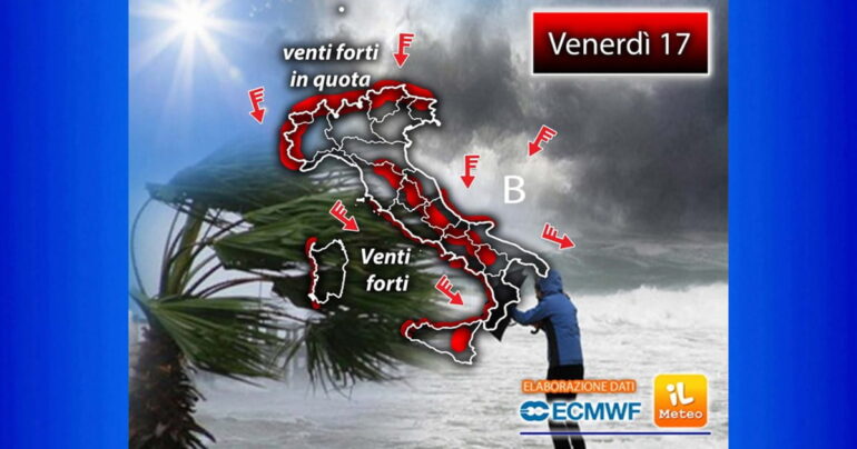 Meteo 17 Novembre 2023: ventoso e con qualche Pioggia