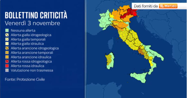 Meteo 3 Novembre 2023: Gravi ALLUVIONI con la Tempesta Ciaran