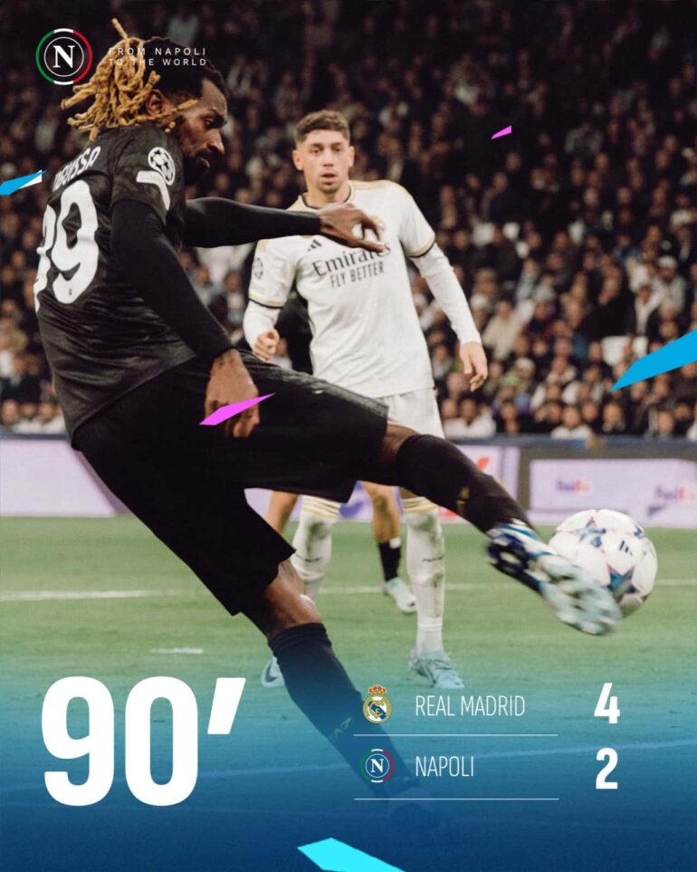 Real Madrid-Napoli 4-2, Paz e Joselu firmano il primo k.o. di Mazzarri