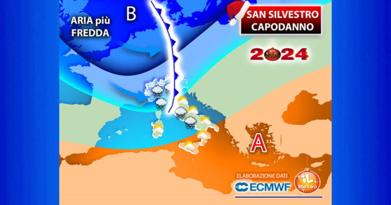 Meteo 30 Dicembre 2023: Pioggia e anche neve per Capodanno