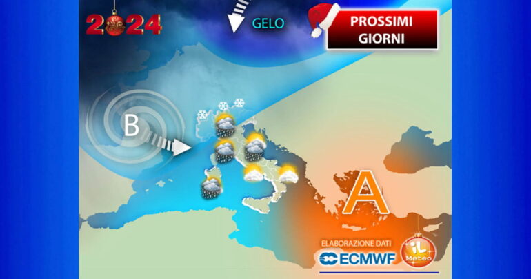 Meteo 2 Gennaio 2024: in arrivo il ciclone della Befana, poi il gelo artico