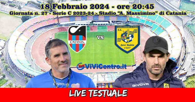 Catania-Juve Stabia, Rileggi LIVE 2-0 (14° e 30° s.t. Castellini)