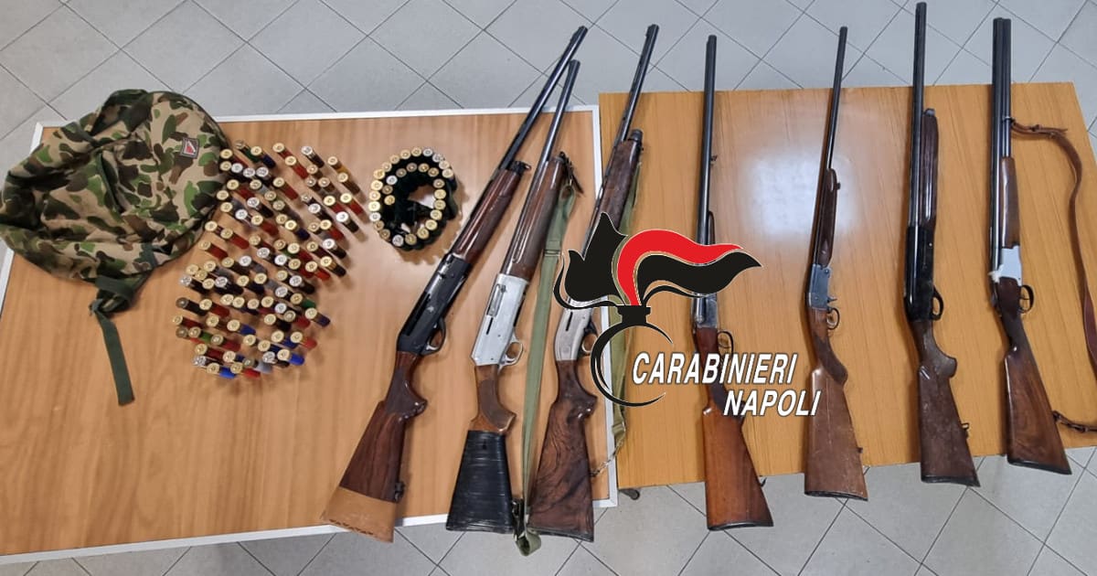 Gragnano, sequestro di fucili rubati e centinaia di munizioni
