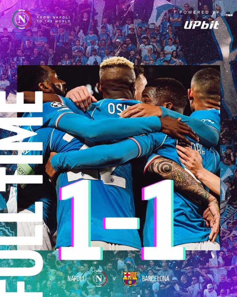 Napoli-Barcellona 1-1, Calzona debutta con un pareggio