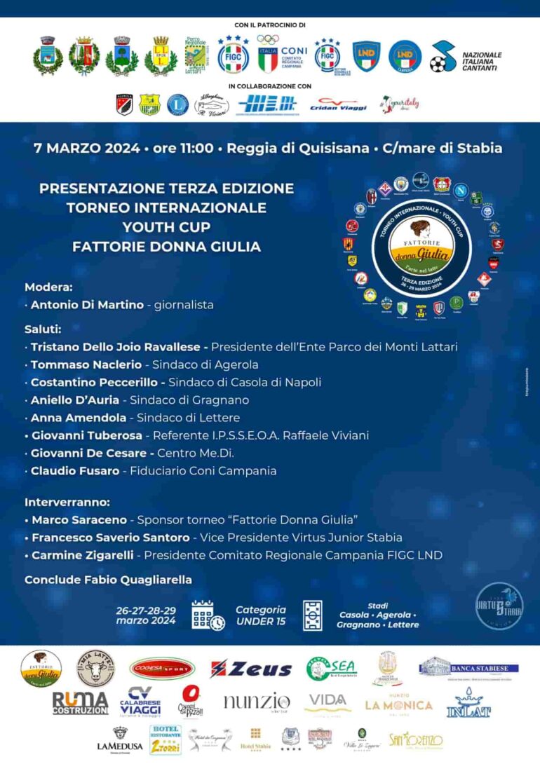 Torneo internazionale “Fattorie Donna Giulia” presentato il 7 marzo