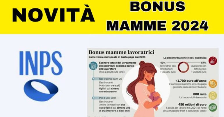 Bonus Mamme INPS: Esonero Contributivo per Lavoratrici Madri