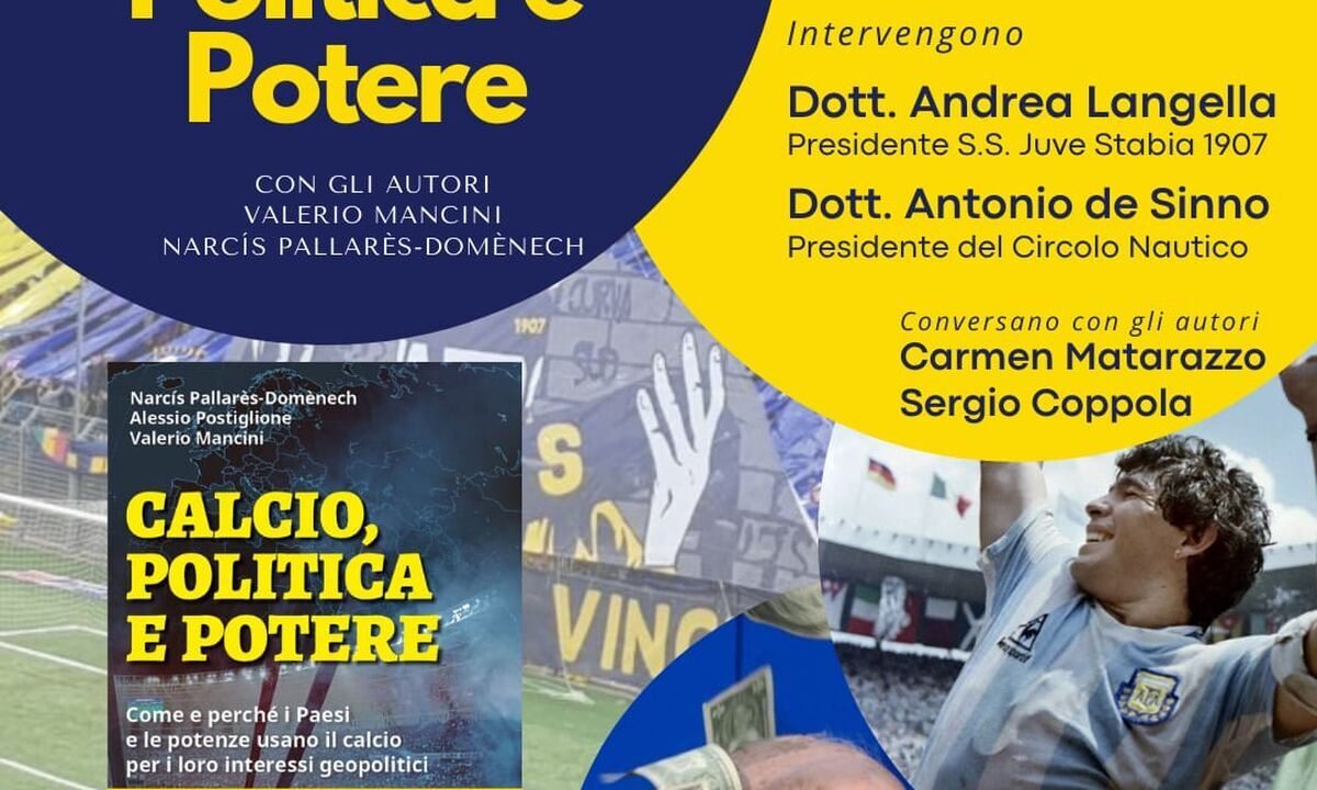 Circolo Nautico Stabia: Giovedì 27 giugno sarà la presentato il libro “Calcio, Politica e Potere”