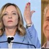 Giorgia Meloni e Enrico Mentana-min