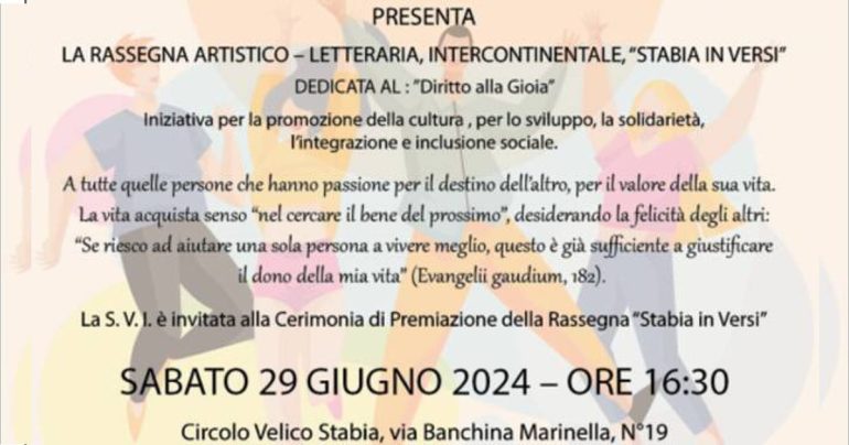 Premiazione della Quinta Edizione di “Stabia in Versi”: Un Omaggio al “Diritto alla Gioia”