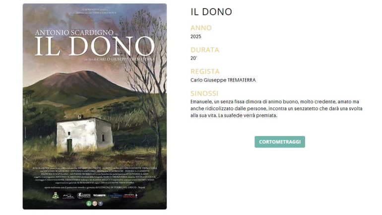 Per il David di Donatello concorre uno stabiese: Antonio Scardigno partecipa con il cortometraggio “Il Dono”
