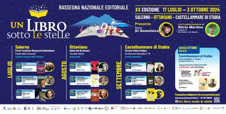 Castellammare di Stabia si illumina di letteratura: 20ª edizione di ‘Un libro sotto le stelle’