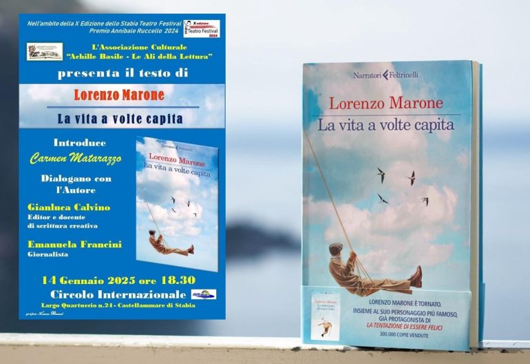 Castellammare di Stabia, cuore pulsante della cultura: Lorenzo Marone presenta “La vita a volte capita”