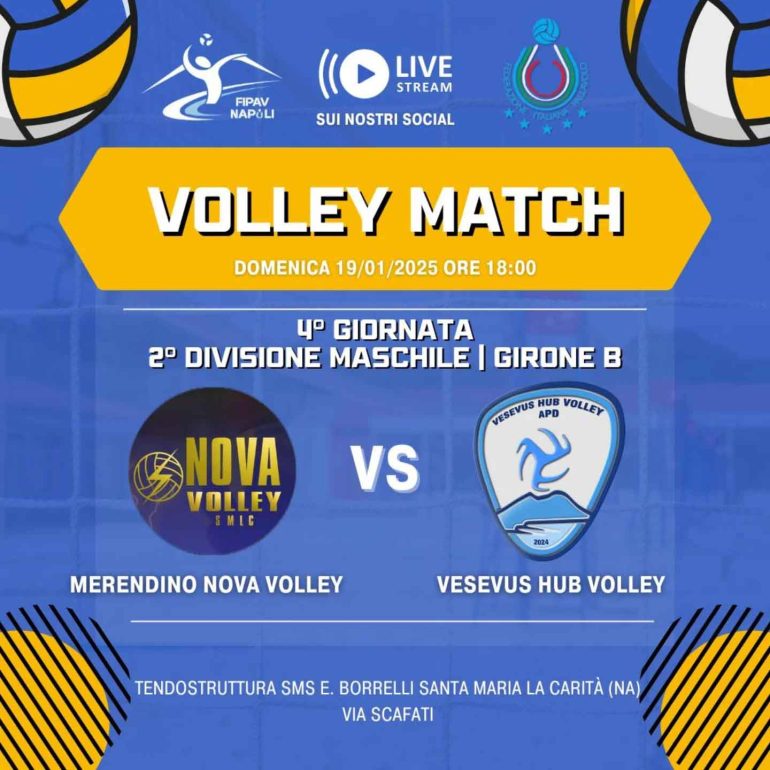 VESEVUB HUB Volley: la prima sconfitta nel Campionato di II Divisione Volley Maschile