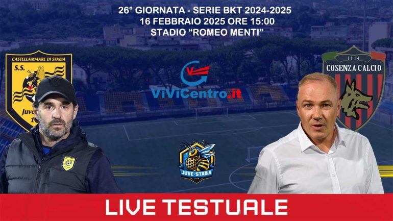 Juve Stabia – Cosenza: FINALE (3-0 45′, 58′ Adorante, 86′ Fortini)