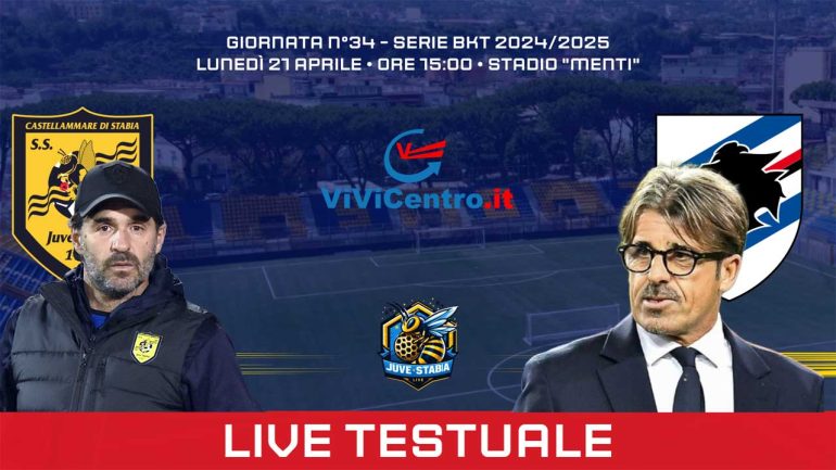 Juve Stabia – Sampdoria: La diretta testuale inizierà domani alle ore 15:00