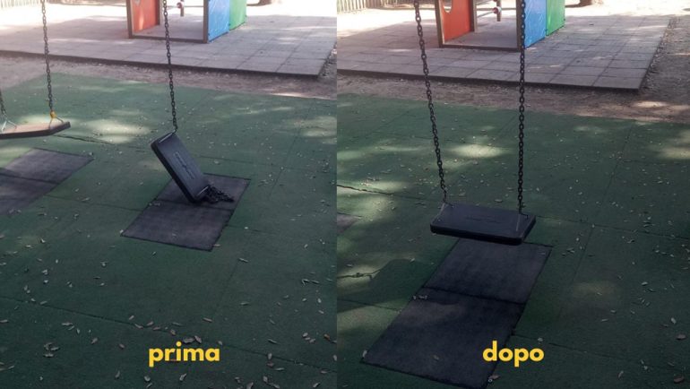 Castellammare, Villa Gabola: Riparata la giostra danneggiata. Vicinanza: “Rispettiamo ciò che è di tutti”