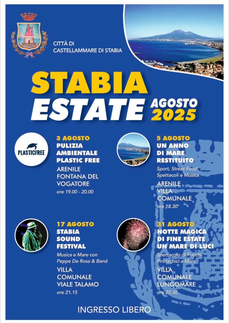 Stabia Estate 2025: A Castellammare di Stabia Un Agosto di Musica e Spettacoli Gratuiti per Celebrare il Mare