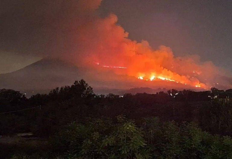 Incendio sul Vesuvio, in fiamme i boschi di Terzigno: news oggi