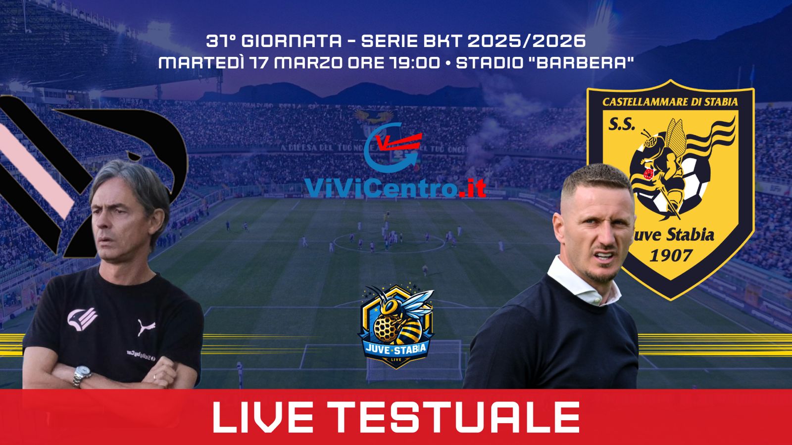 palermo juve stabia diretta testuale 2026