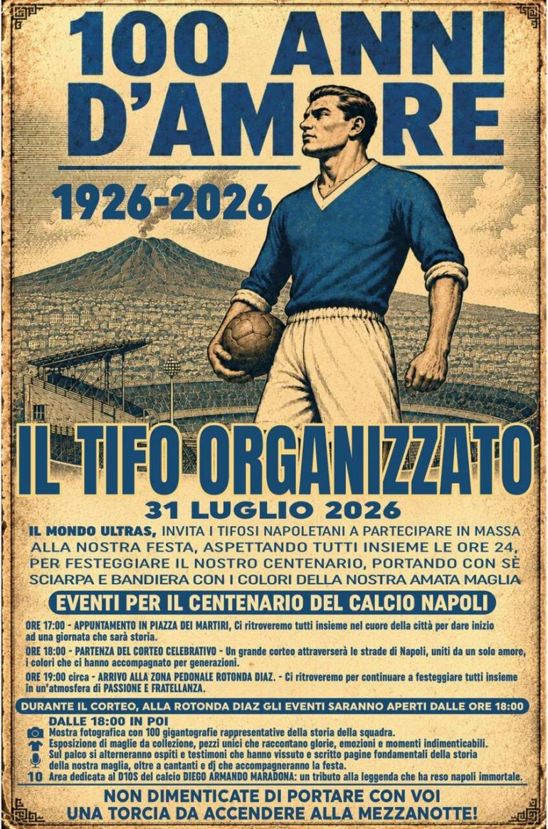 Cento anni di passione: il popolo azzurro si prepara a celebrare il centenario del Calcio Napoli