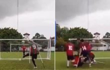 Finale di calcio tra giocatori amputati, maxi-rissa a colpi di stampelle